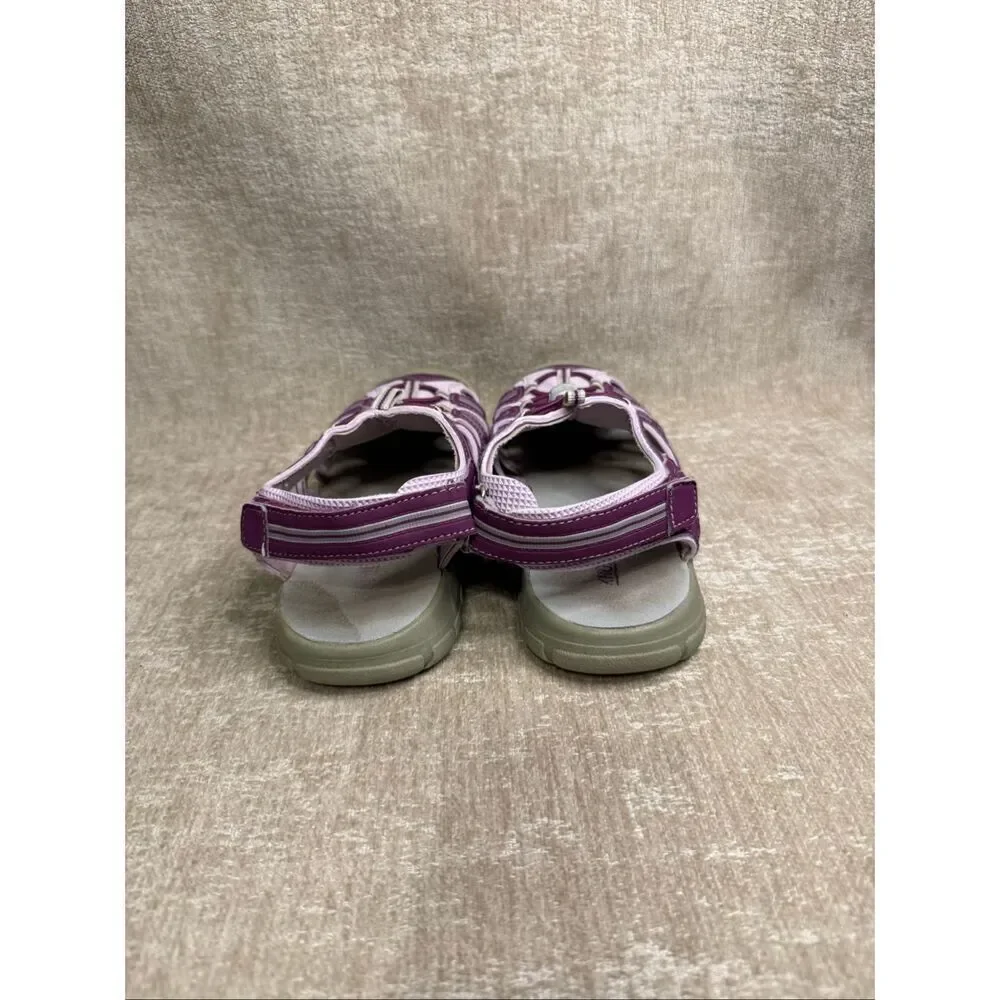 Khombu Kids' Sandy Hook & Loop Strappy Closed Toe Athletic Sandals Purple Size 4